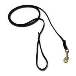 Showlijn leer met messing musketon 220cm