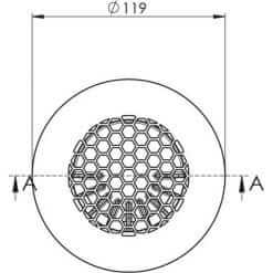 Vloerventilatie rooster 80mm bovenaanzicht