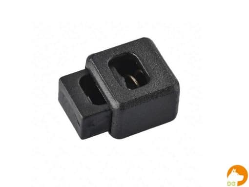 Koordstop vierkant 8mm zwart