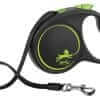 Flexi black design rollijn met band groen M.
