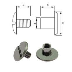 Chicago Schroef zwart M4x4x4