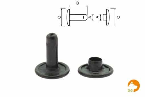 Holniet zwart dubbel + measurements