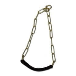 messing Voorbreng halsketting leer