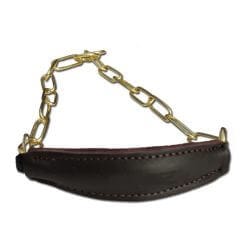 Voorbreng halsbandketting messing leer