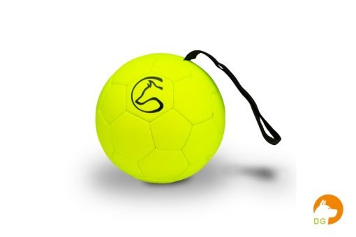 Trainingsbal 16cm met handlus neon geel